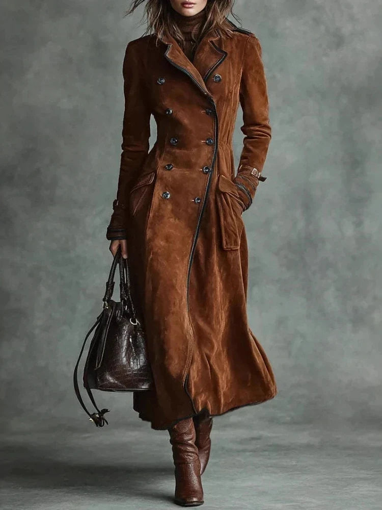 Avery Faux Suede Trench Coat