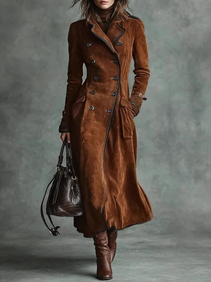 Avery Faux Suede Trench Coat