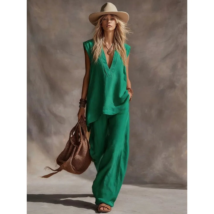 Norvelle V Neck Summer Matching Set