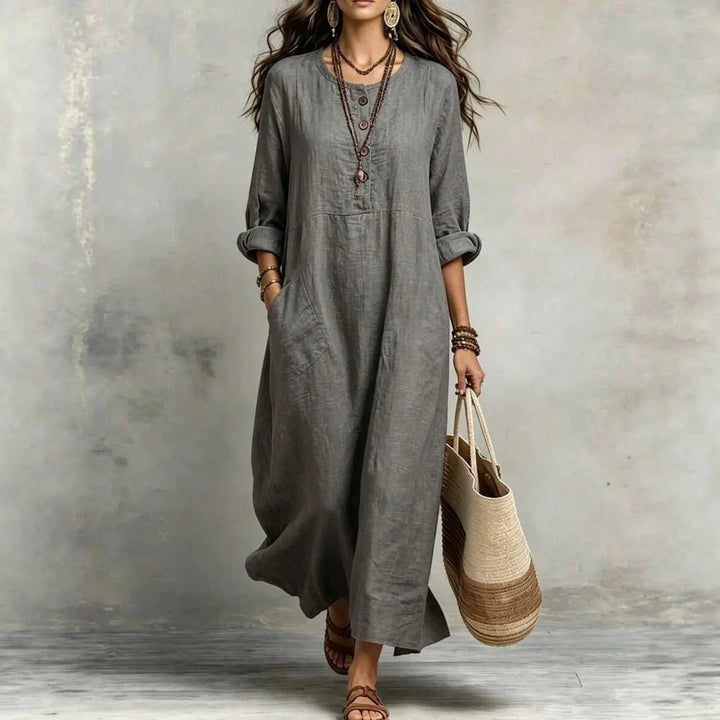 Sienna Casual Button Maxi Dress