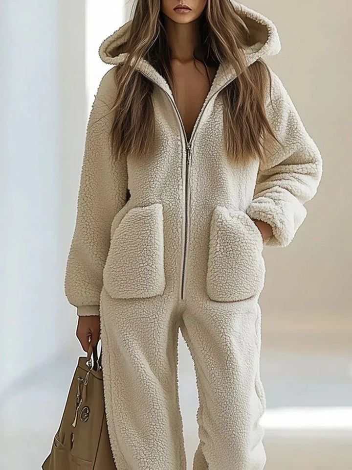 Melisande Zip Front Sherpa Jumpsuit