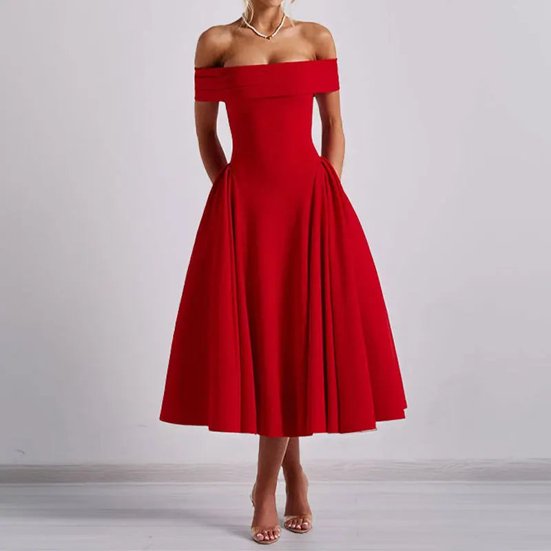 Lavenor Off Shoulder Wedding Guest Dress