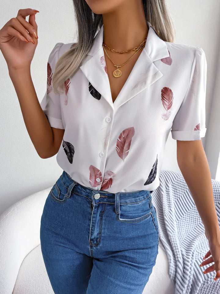 Angel Feather Print Blouse