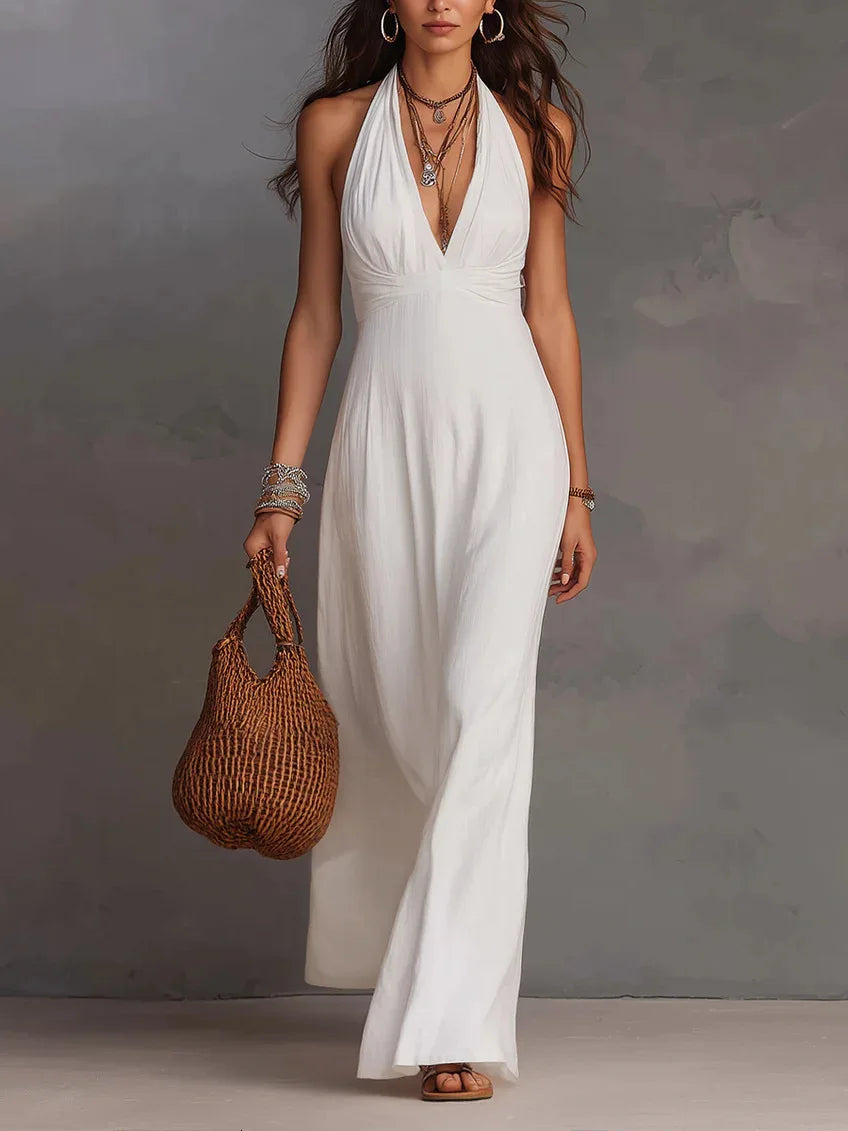 Isabelle V-Neck Elegant Maxi Dress