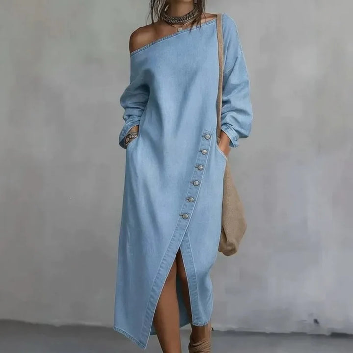 Willa Off Shoulder Denim Dress