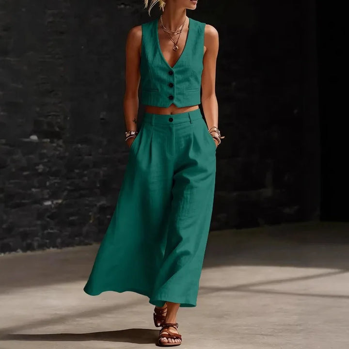 Nicole Linen Blend Two Piece Set