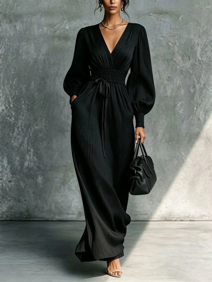 Megan Deep V Neck Maxi Dress