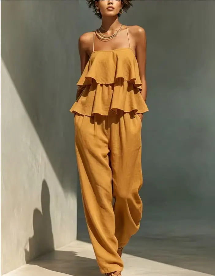 Vivienne Elegant Ruffle Matching Set