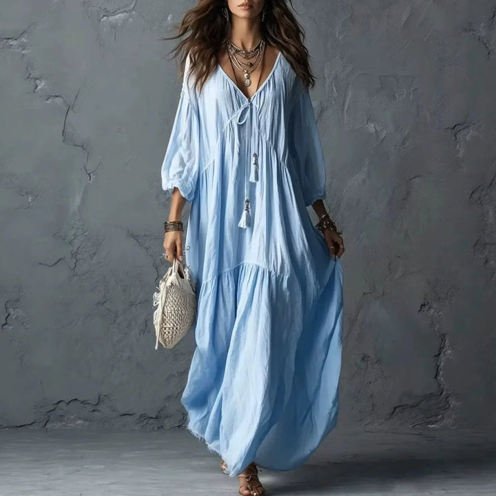 Nora Tassel Tie Maxi Dress