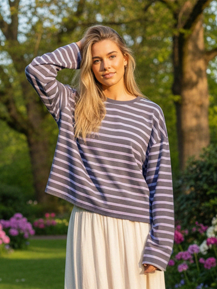 Emmara Relaxed Stripe Sweatshirt