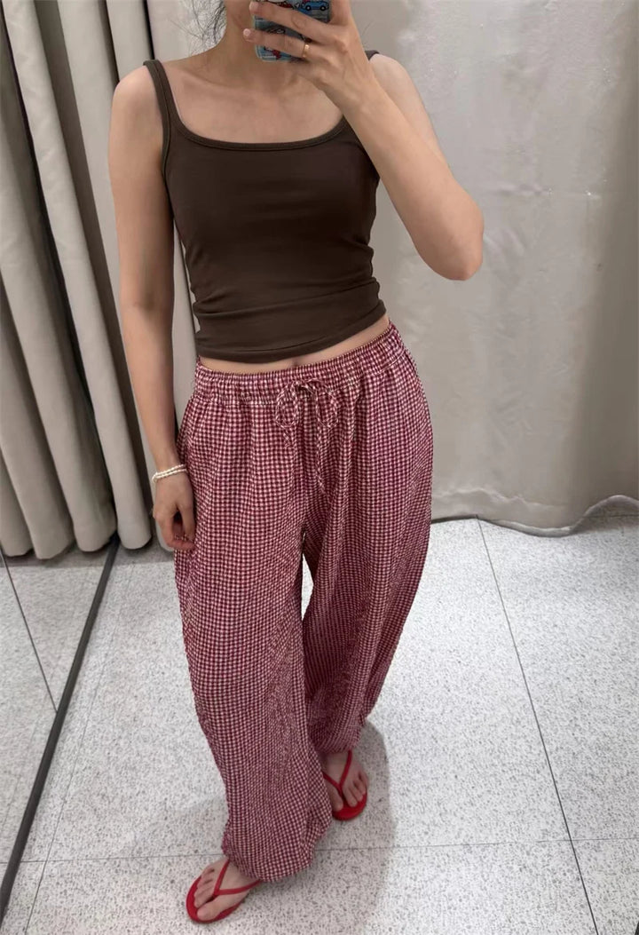 Grace Plaid Lantern Trousers