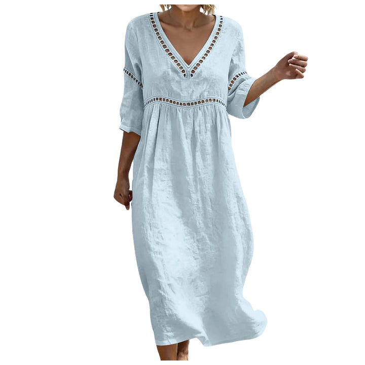 Polina Embellished V Neck Boho Maxi Dress