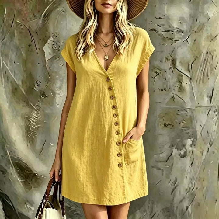Aurelia Button Detail Mini Dress
