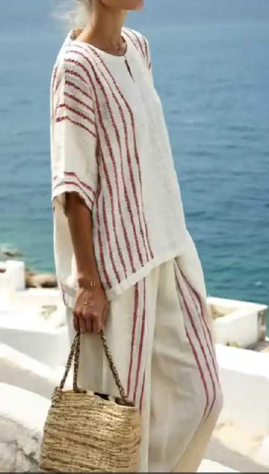 Jacinta Striped Linen Two-Piece Set