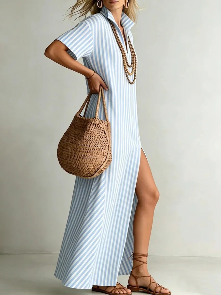 Lenora Striped Boho Maxi Dress