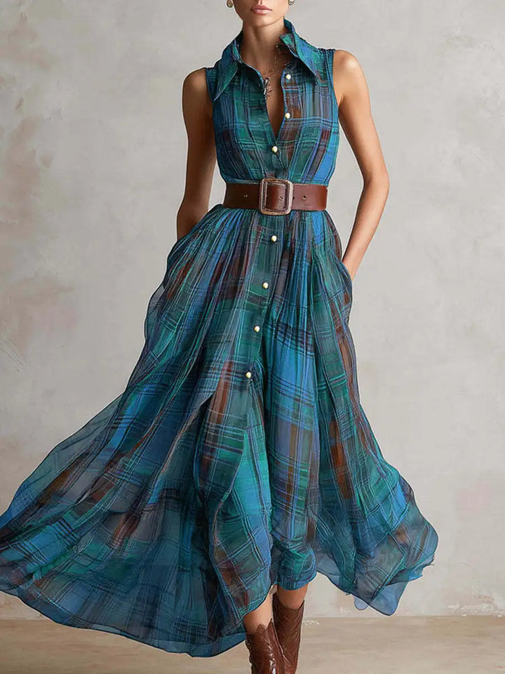 Rebecca Plaid Bohemian Maxi Dress