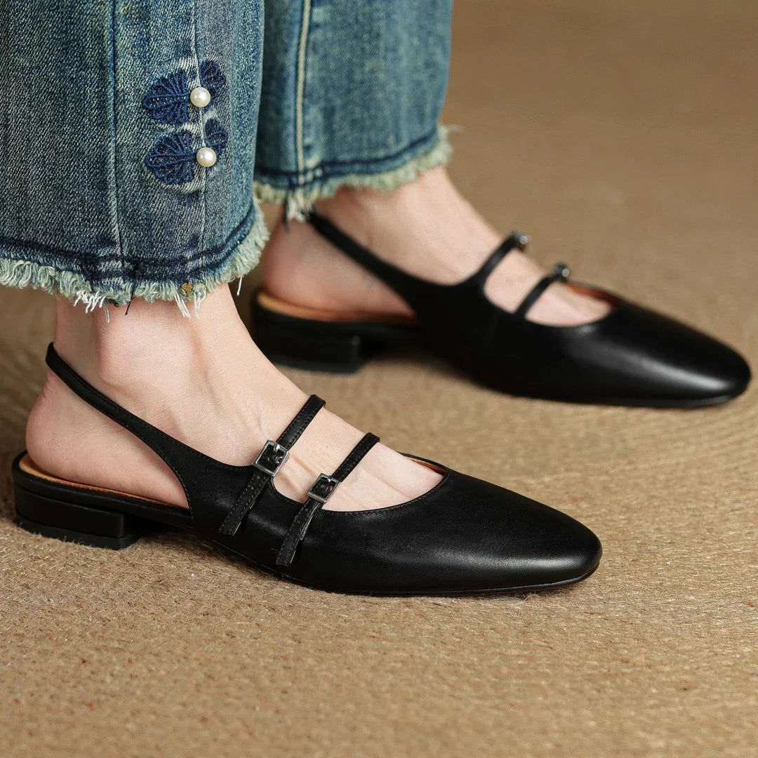 Jayda Genuine Leather Slingbacks