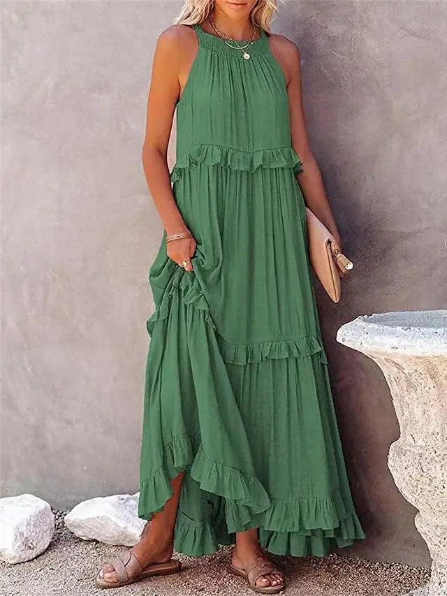 Avalon Ruffle Trim Maxi Dress