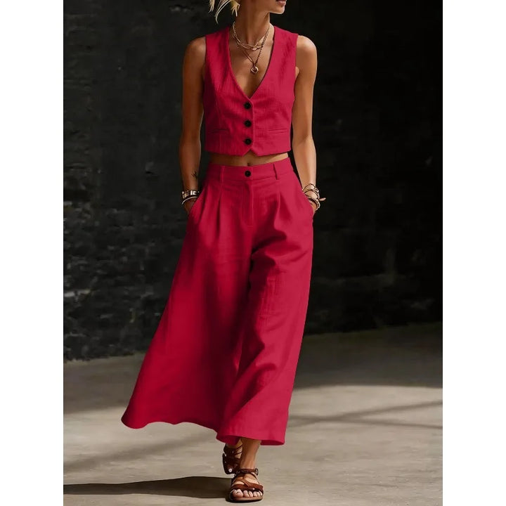 Nicole Linen Blend Two Piece Set