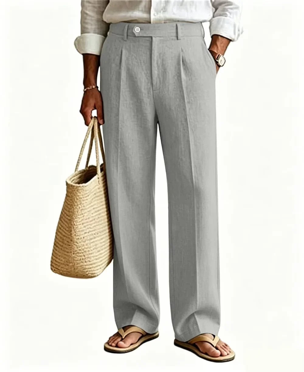 Mason Straight Leg Linen Trousers