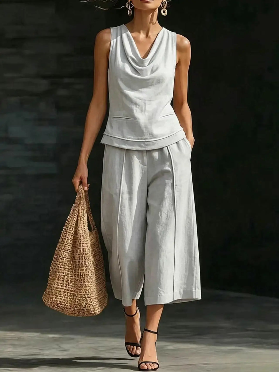 Isabelle Relaxed Cowl Neck Trouser Set