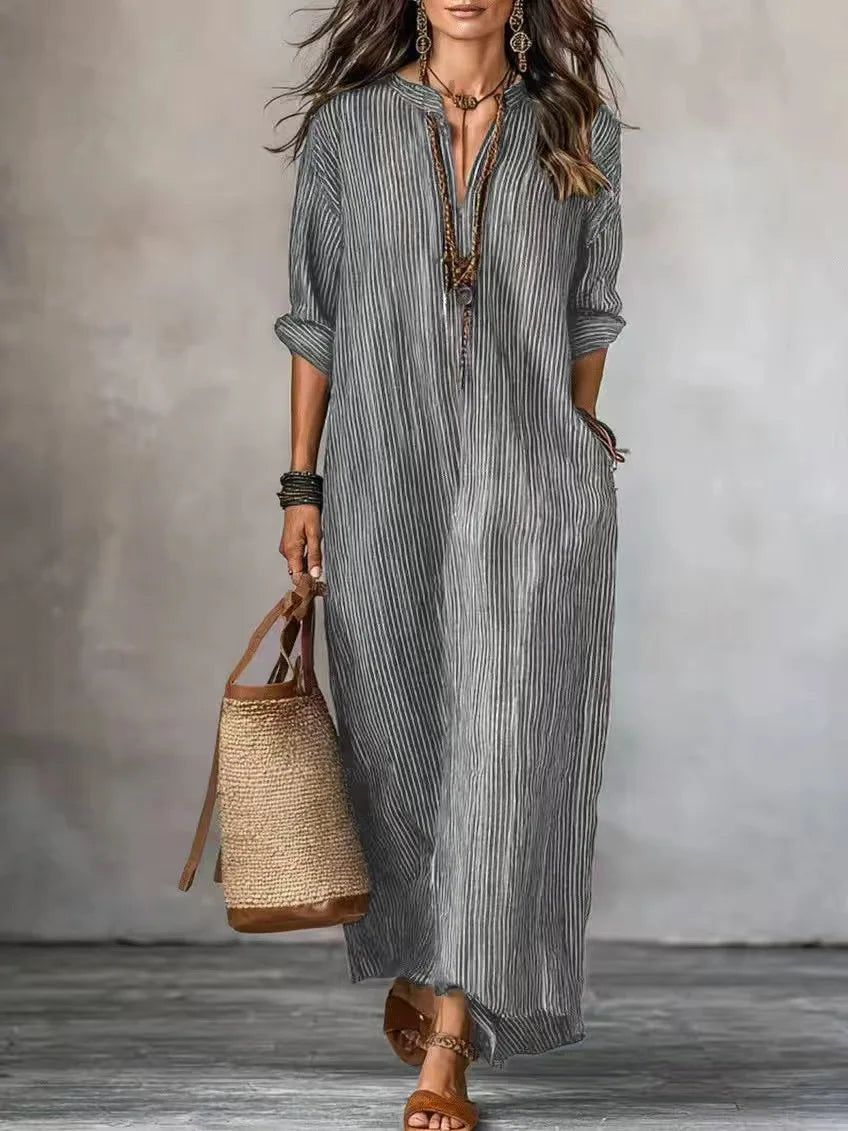 Giselle Relaxed V Neck Maxi Dress