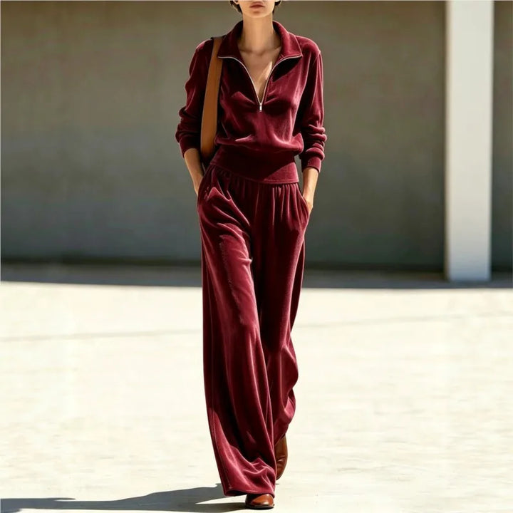 Bellamy Velvet Half Zip Tracksuit