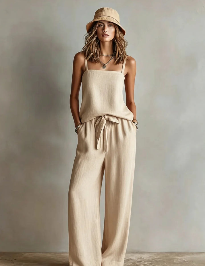 Juliette Strapless Top and Wide Leg Trousers Set
