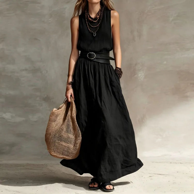 Paulina Pleated Boho Maxi Dress