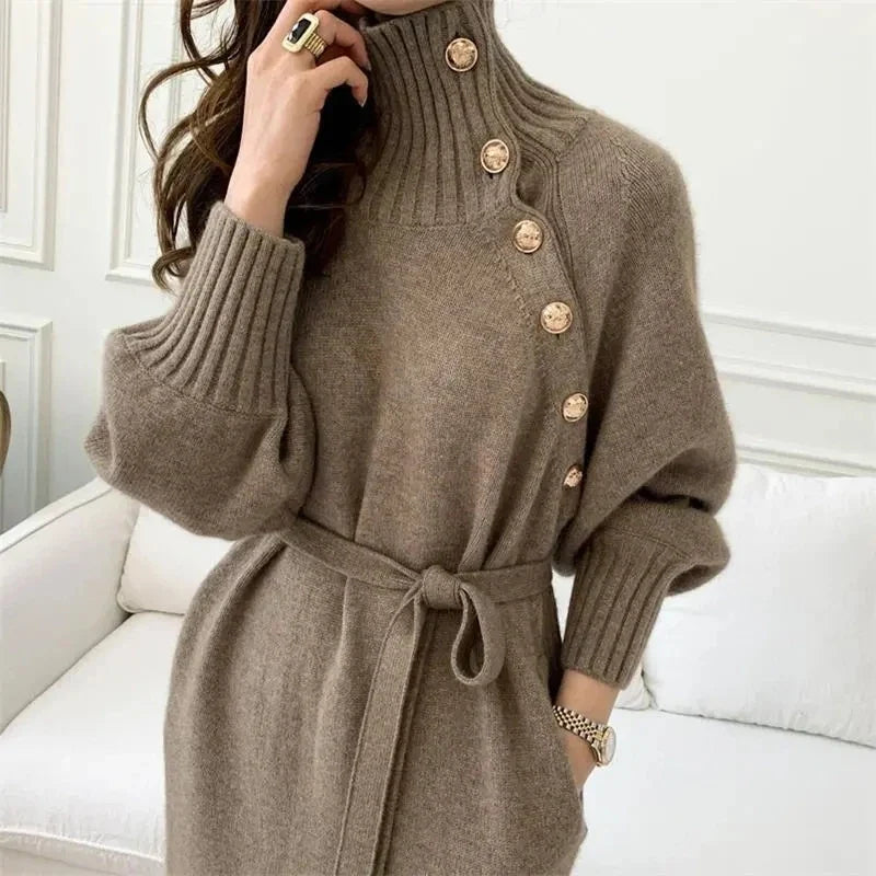 Osanna Button Placket Sweater Dress