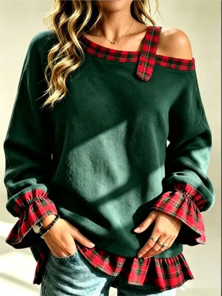 Winslet Plaid Trim Pullover