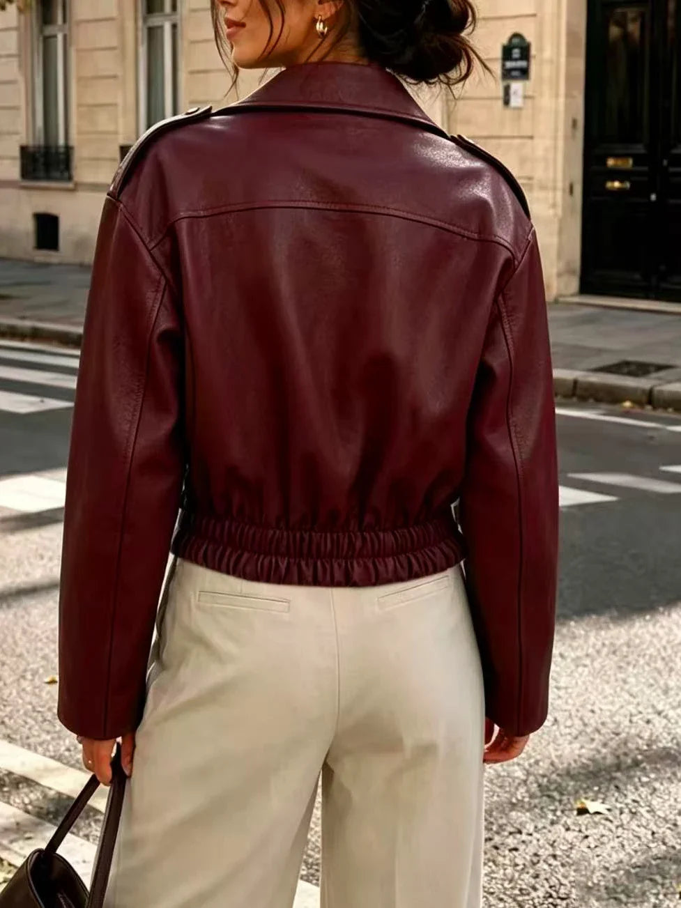 Estelle Cropped Moto Jacket