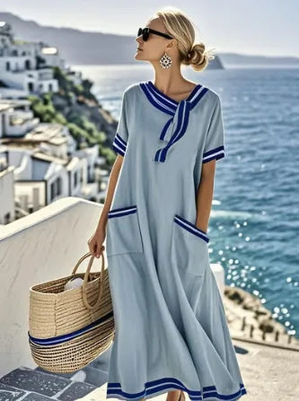 Ivelle Effortless Striped Pocket Dress