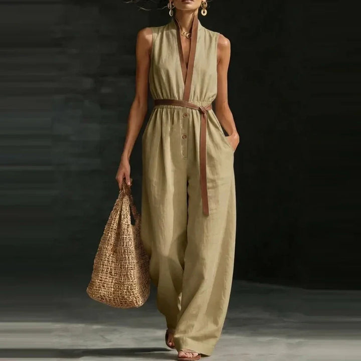 Amelie V Neck Wide Leg Jumpsuit
