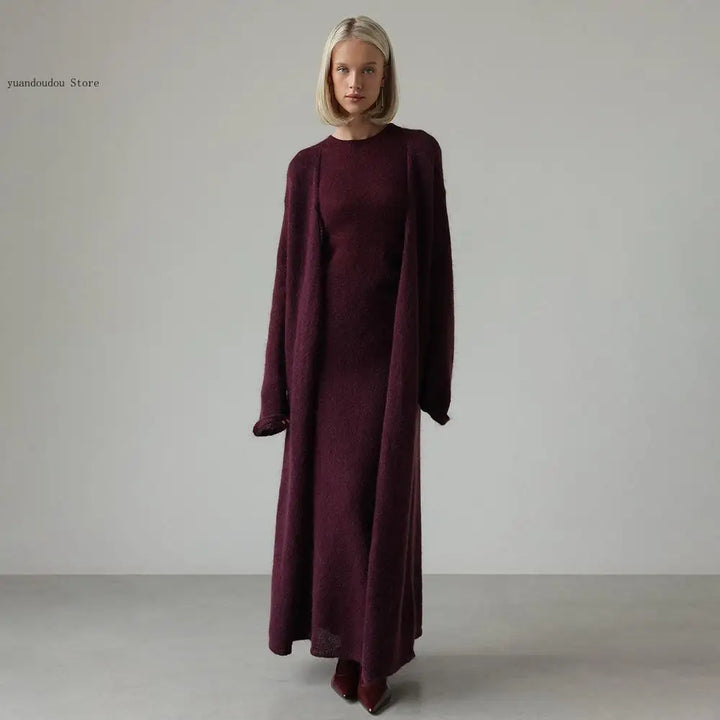 Amandine Ribbed Knit Sweater Dress Set
