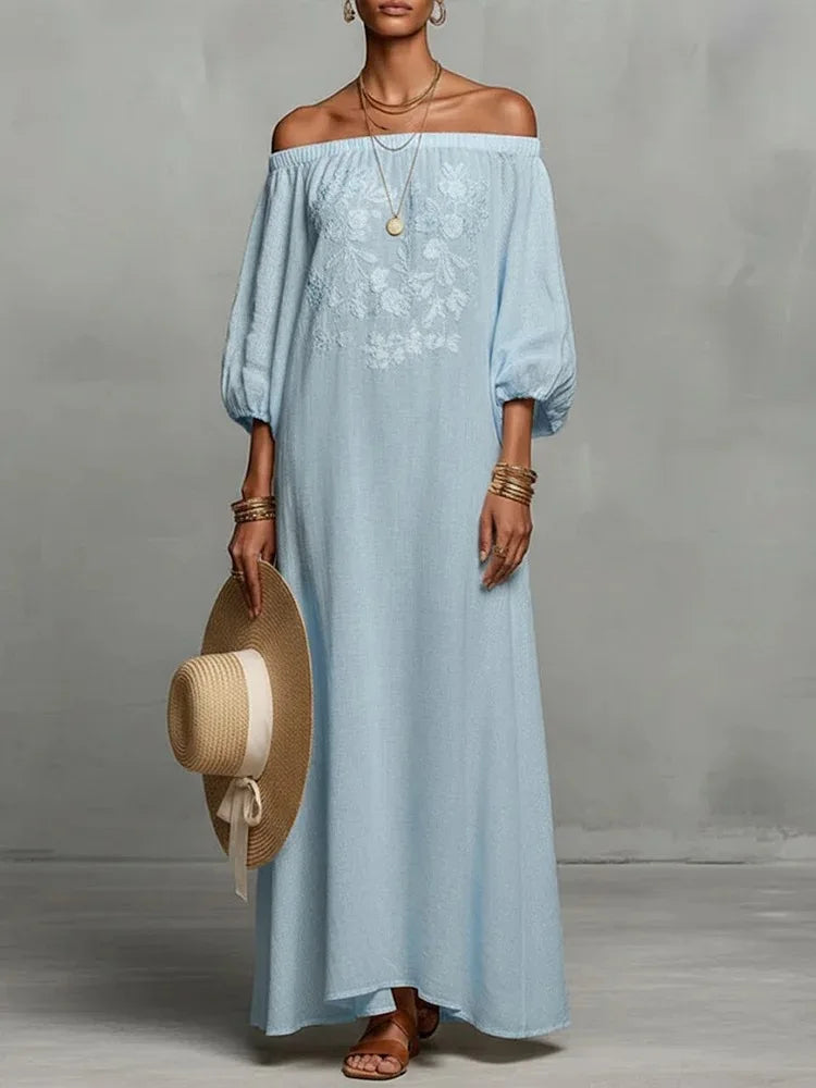 Evadelle Off Shoulder Maxi Dress