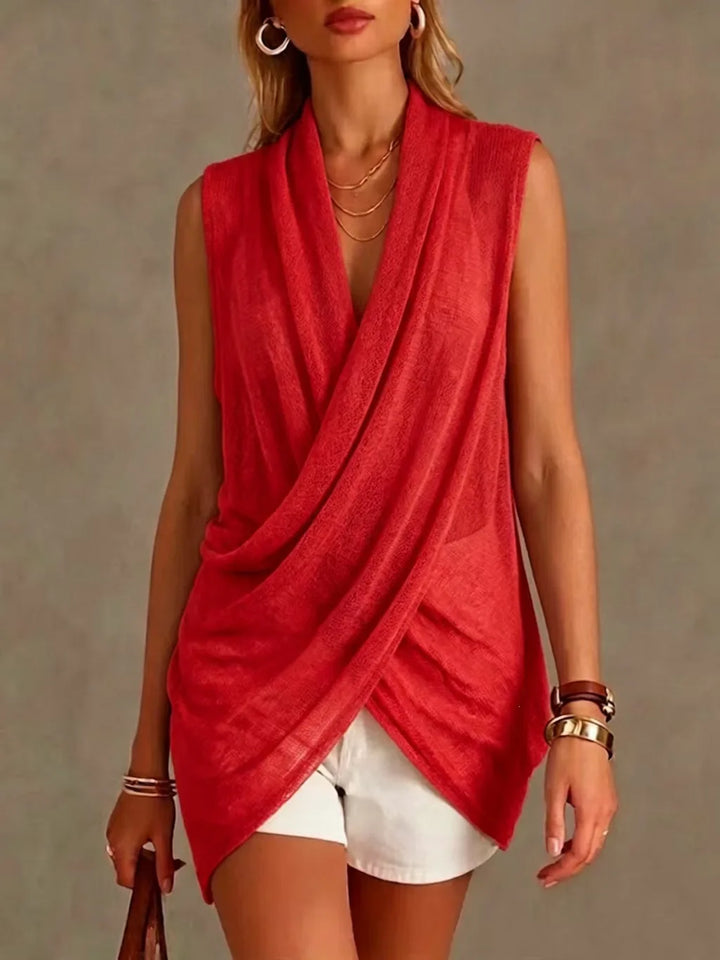Heloise Casual Drape V Neck Matching Set
