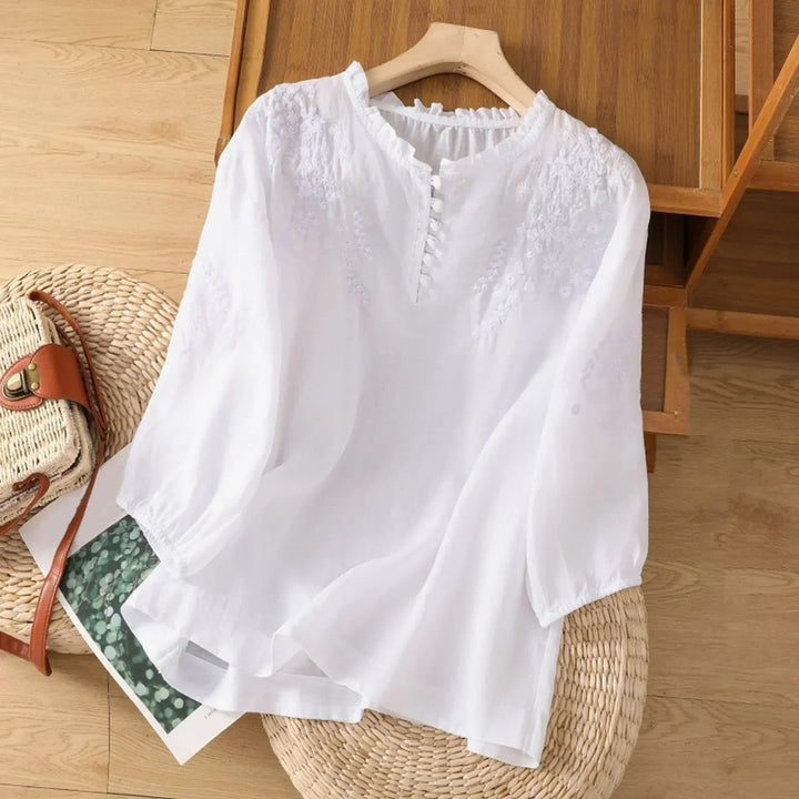 Amoura Floral Button-Front Blouse