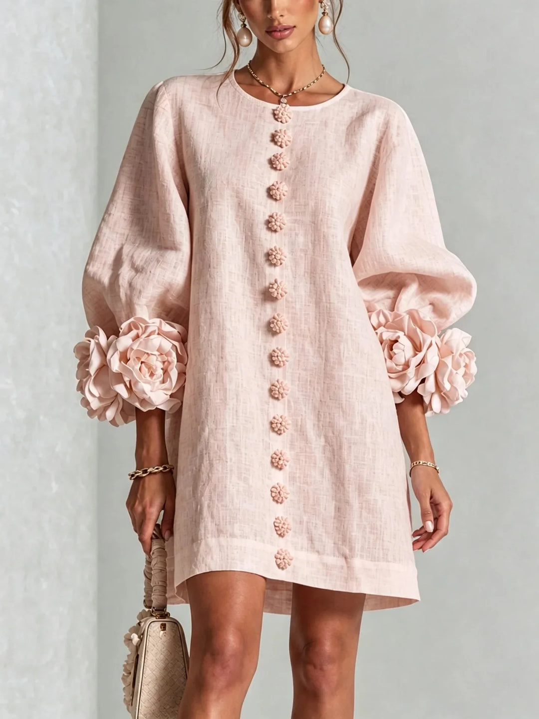 Serena Floral Cuff Mini Dress