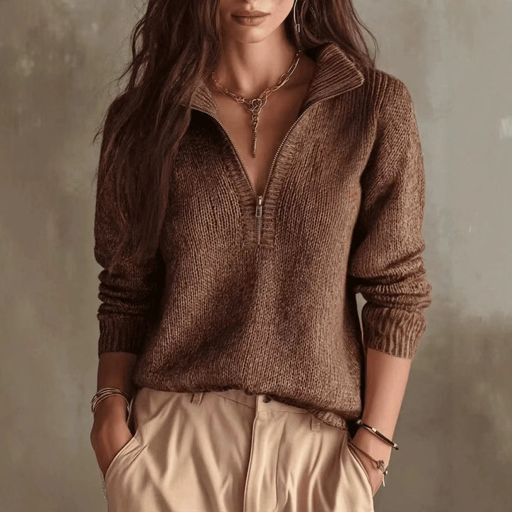 Marielle Ribbed Collar Pullover