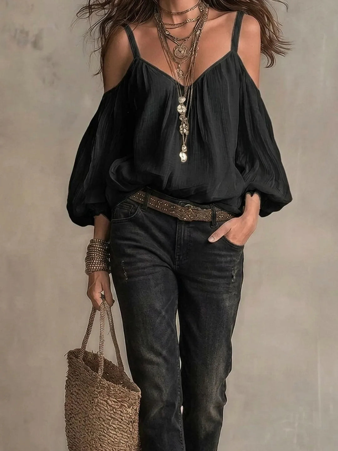 Elena Off Shoulder Boho Blouse