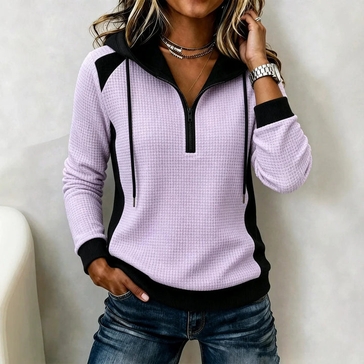 Blaire Half Zip Waffle Hoodie