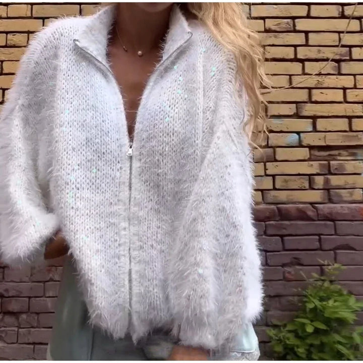 Elouise Sequin Zip Cardigan