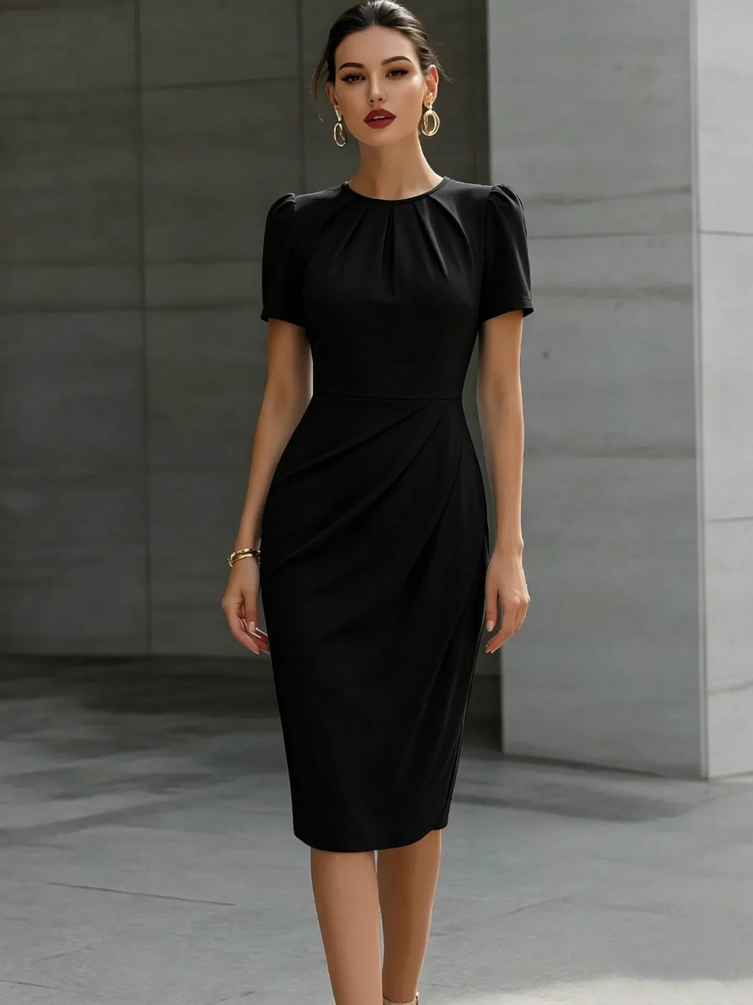 Solmira Waist Cinched Midi Dress