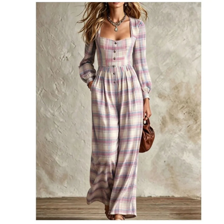Mercedes Plaid Wide Leg Jumpsuit