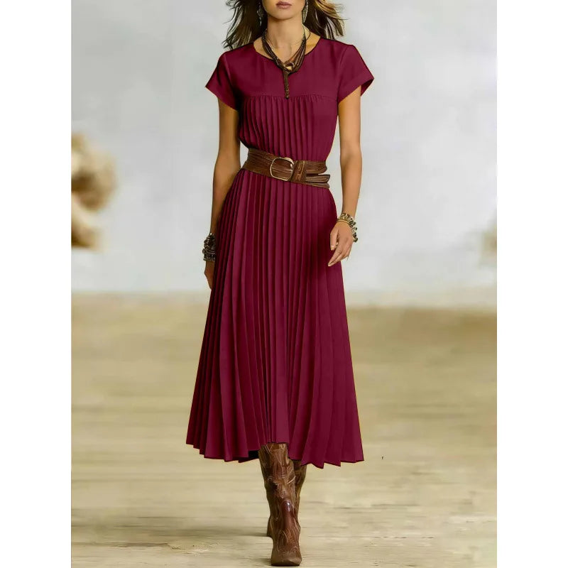 Tristana Elegant Pleated Maxi Dress
