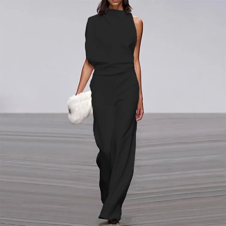 Lyra Draped One-Shoulder Jumpsuit