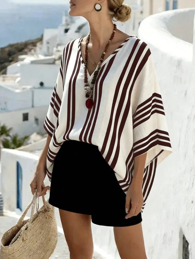 Audrey Batwing Stripe Blouse