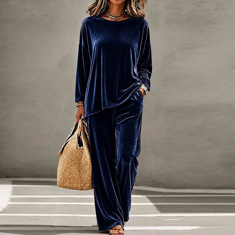 Isabeau Velvet Wide Leg Set