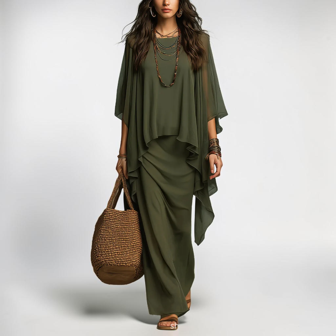 Adelaide Chiffon Overlay Two Piece Set
